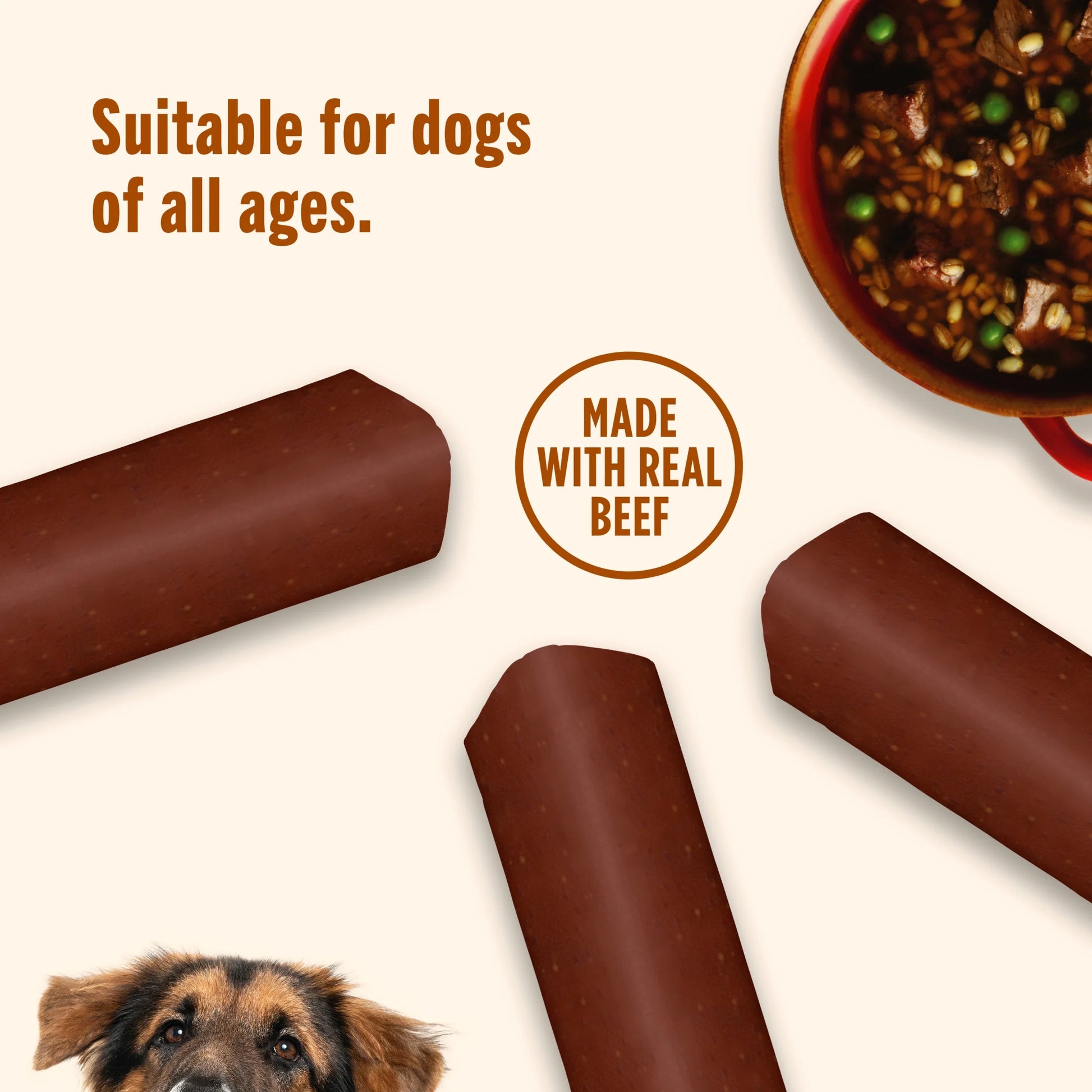 Soup Bones Premium Dog Chews with Real Beef and Barley, 11 Chews (Rachael Ray)