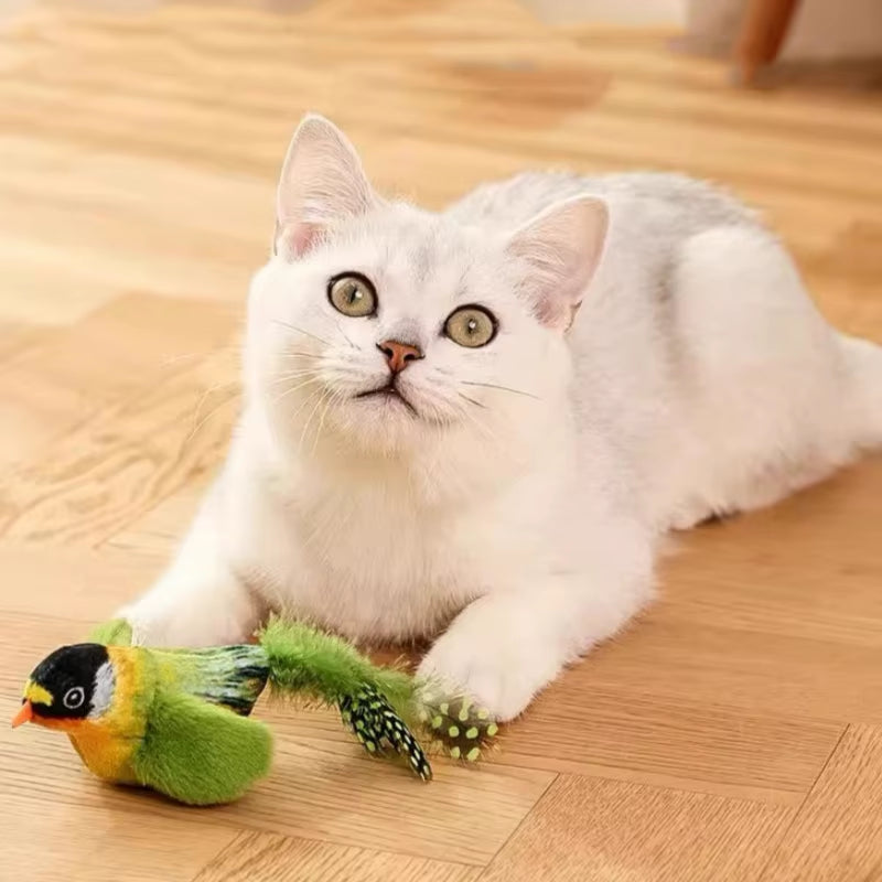 1PC Lifelike Catnip Bird Vivid Cat Toys Pet Catnip Simulation Molding Cat Teaser with Feather Soft Plush Fabric Toys for Kitten